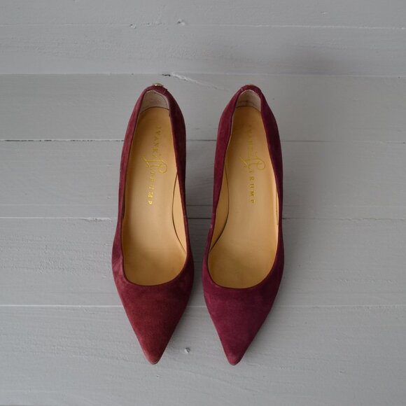 Ivanka Trump Kitten Heels Dark Purple Women's 5.5 Formal Suede Leather Sole - Picture 2 of 8